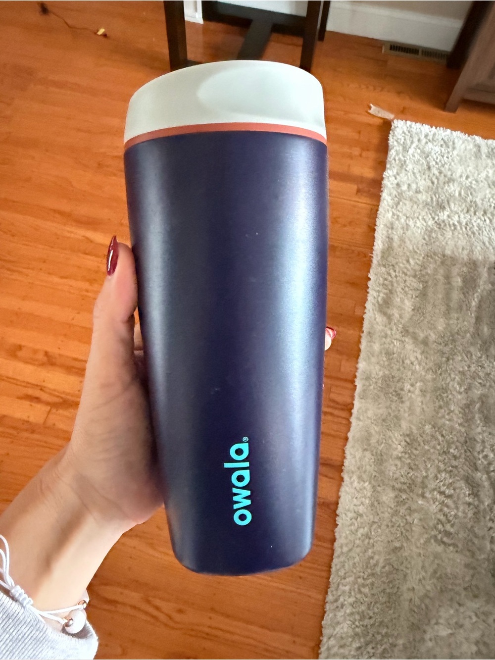 Owalo Insulated Travel Tumbler - Navy with White Lid